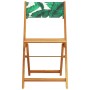 Set de comedor jardín 5 pzas tela madera maciza estampado hojas de , Conjuntos de jardín - Ref: Foro24-3281788, Precio: 289,2...