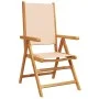 Sillas jardín reclinables 4 uds madera maciza y tela beige de , Sillas de jardín - Ref: Foro24-3214547, Precio: 289,42 €, Des...