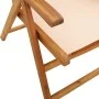 Sillas jardín reclinables 4 uds madera maciza y tela beige de , Sillas de jardín - Ref: Foro24-3214547, Precio: 289,42 €, Des...