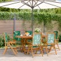 Sillas de jardín reclinables 6 uds madera maciza y tela verde de , Sillas de jardín - Ref: Foro24-3214551, Precio: 440,67 €, ...