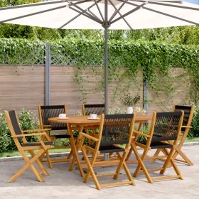Sillas de jardín reclinables 6 uds madera maciza acacia negro by , Garden chairs - Ref: Foro24-3214566, Price: 434,98 €, Disc...
