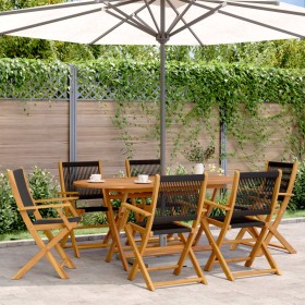 Sillas de jardín reclinables 6 uds madera maciza acacia negro de , Sillas de jardín - Ref: Foro24-3214566, Precio: 406,75 €, ...