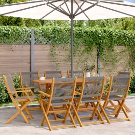 Sillas de jardín plegables 8 uds madera maciza acacia gris de , Sillas de jardín - Ref: Foro24-3214570, Precio: 540,43 €, Des...
