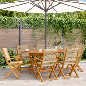 Sillas de jardín plegables 6 uds madera maciza acacia beige de , Sillas de jardín - Ref: Foro24-3214572, Precio: 542,91 €, De...