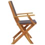 Sillas de jardín plegables 8 uds madera maciza y tela antracita de , Sillas de jardín - Ref: Foro24-3214579, Precio: 436,06 €...