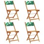 Sillas de jardín reclinables 4 uds madera maciza y tela verde de , Sillas de jardín - Ref: Foro24-3214622, Precio: 162,62 €, ...
