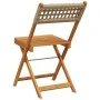 Sillas de jardín plegables 4 uds madera maciza y ratán PE beige de , Sillas de jardín - Ref: Foro24-3214598, Precio: 171,35 €...
