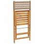 Sillas de jardín plegables 4 uds madera maciza y ratán PE beige de , Sillas de jardín - Ref: Foro24-3214598, Precio: 170,07 €...