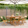 Sillas de jardín plegables 4 uds madera maciza y tela beige de , Sillas de jardín - Ref: Foro24-3214620, Precio: 250,24 €, De...