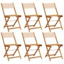 Sillas de jardín plegables 4 uds madera maciza y tela beige de , Sillas de jardín - Ref: Foro24-3214620, Precio: 250,24 €, De...