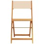 Sillas de jardín plegables 4 uds madera maciza y tela beige de , Sillas de jardín - Ref: Foro24-3214620, Precio: 250,24 €, De...