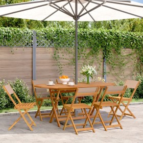 Sillas de jardín plegables 6 uds madera maciza y tela taupe de , Sillas de jardín - Ref: Foro24-3214617, Precio: 238,89 €, De...