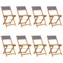 Sillas de jardín plegables 8 uds madera maciza y tela antracita de , Sillas de jardín - Ref: Foro24-3214615, Precio: 283,97 €...