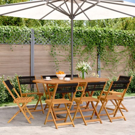 Sillas de jardín reclinables 8 uds madera maciza acacia negro de , Sillas de jardín - Ref: Foro24-3214603, Precio: 336,89 €, ...