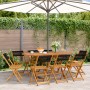 Sillas de jardín reclinables 8 uds madera maciza acacia negro de , Sillas de jardín - Ref: Foro24-3214603, Precio: 336,89 €, ...