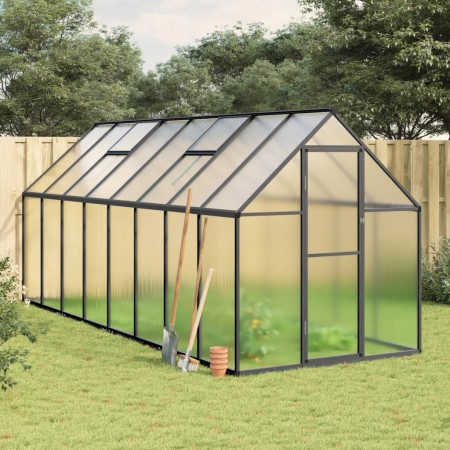Invernadero con marco base aluminio antracita 445x169x195 cm de , Invernaderos - Ref: Foro24-3266334, Precio: 681,82 €, Descu...