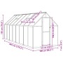 Invernadero con marco base aluminio antracita 445x169x195 cm de , Invernaderos - Ref: Foro24-3266334, Precio: 681,82 €, Descu...