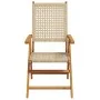 Set de comedor de jardín 7 pzas ratán PE madera maciza beige de , Conjuntos de jardín - Ref: Foro24-3281720, Precio: 761,27 €...