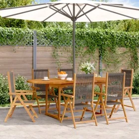 Set de comedor jardín 7 pzas polipropileno madera maciza gris by , Garden sets - Ref: Foro24-3281722, Price: 797,04 €, Discou...