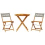 Juego de bistro de 3 piezas ratán PE y madera maciza gris de , Conjuntos de jardín - Ref: Foro24-3281839, Precio: 143,03 €, D...