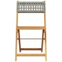 Juego de bistro de 3 piezas ratán PE y madera maciza gris de , Conjuntos de jardín - Ref: Foro24-3281839, Precio: 143,03 €, D...