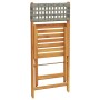 Juego de bistro de 3 piezas ratán PE y madera maciza gris de , Conjuntos de jardín - Ref: Foro24-3281839, Precio: 143,03 €, D...