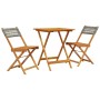 Juego de bistro de 3 piezas ratán PE y madera maciza gris de , Conjuntos de jardín - Ref: Foro24-3281755, Precio: 141,92 €, D...