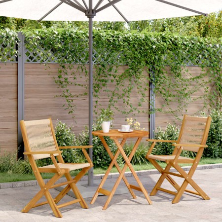 Juego de bistro de 3 piezas polipropileno y madera maciza beige de , Conjuntos de jardín - Ref: Foro24-3281795, Precio: 226,8...