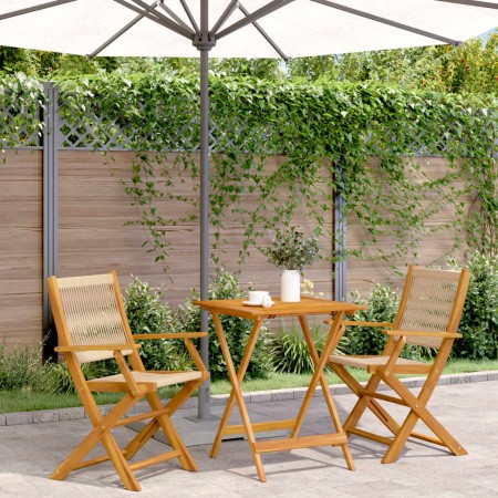 Juego de bistro de 3 piezas polipropileno y madera maciza beige de , Conjuntos de jardín - Ref: Foro24-3281807, Precio: 242,7...
