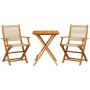 Juego de bistro de 3 piezas polipropileno y madera maciza beige de , Conjuntos de jardín - Ref: Foro24-3281807, Precio: 242,7...