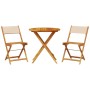 Juego de bistro de 3 piezas tela y madera maciza bej de , Conjuntos de jardín - Ref: Foro24-3281847, Precio: 144,62 €, Descue...