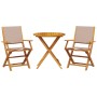 Juego de bistro de 3 piezas tela y madera maciza taupe de , Conjuntos de jardín - Ref: Foro24-3281858, Precio: 197,53 €, Desc...