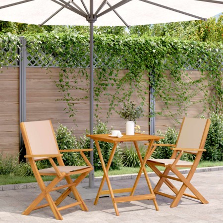 Juego de bistro de 3 piezas tela y madera maciza bej de , Conjuntos de jardín - Ref: Foro24-3281811, Precio: 194,69 €, Descue...