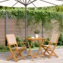 Juego de bistro de 3 piezas tela y madera maciza bej de , Conjuntos de jardín - Ref: Foro24-3281811, Precio: 194,69 €, Descue...