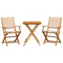 Juego de bistro de 3 piezas tela y madera maciza bej de , Conjuntos de jardín - Ref: Foro24-3281811, Precio: 194,69 €, Descue...