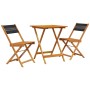 Juego de bistro de 3 piezas polipropileno y madera maciza negro de , Conjuntos de jardín - Ref: Foro24-3281757, Precio: 151,6...