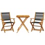 Juego de bistro de 3 piezas polipropileno y madera maciza negro de , Conjuntos de jardín - Ref: Foro24-3281805, Precio: 196,5...