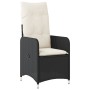 Sillón reclinable de jardín con cojines ratán sintético negro de , Sillas de jardín - Ref: Foro24-365680, Precio: 114,28 €, D...