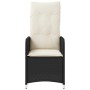 Sillón reclinable de jardín con cojines ratán sintético negro de , Sillas de jardín - Ref: Foro24-365680, Precio: 114,28 €, D...