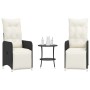 Sillas de jardín reclinables con mesa 2 uds ratán PE negro de , Sillas de jardín - Ref: Foro24-365705, Precio: 279,49 €, Desc...