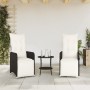 Sillas de jardín reclinables con mesa 2 uds ratán PE negro de , Sillas de jardín - Ref: Foro24-365705, Precio: 279,49 €, Desc...