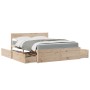 Cama con cajones y colchón madera maciza de pino 140x200 cm de , Camas y somieres - Ref: Foro24-3281898, Precio: 470,97 €, De...