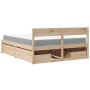 Cama con cajones y colchón madera maciza de pino 140x200 cm de , Camas y somieres - Ref: Foro24-3281898, Precio: 470,97 €, De...