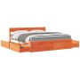 Cama con cajones y colchón madera maciza pino marrón 180x200 cm de , Camas y somieres - Ref: Foro24-3281891, Precio: 578,14 €...