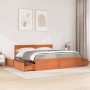 Cama con cajones y colchón madera maciza pino marrón 180x200 cm de , Camas y somieres - Ref: Foro24-3281891, Precio: 578,14 €...