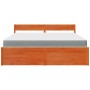Cama con cajones y colchón madera maciza pino marrón 180x200 cm de , Camas y somieres - Ref: Foro24-3281891, Precio: 578,14 €...