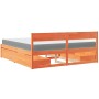 Cama con cajones y colchón madera maciza pino marrón 180x200 cm de , Camas y somieres - Ref: Foro24-3281891, Precio: 578,14 €...