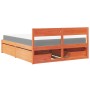 Cama con cajones y colchón madera maciza pino marrón 140x200 cm de , Camas y somieres - Ref: Foro24-3281900, Precio: 477,84 €...