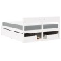 Cama con cajones y colchón madera maciza pino blanco 120x200 cm de , Camas y somieres - Ref: Foro24-3281902, Precio: 493,66 €...
