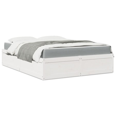 Cama con colchón madera maciza de pino blanca140x200 cm de , Camas y somieres - Ref: Foro24-3281935, Precio: 406,46 €, Descue...